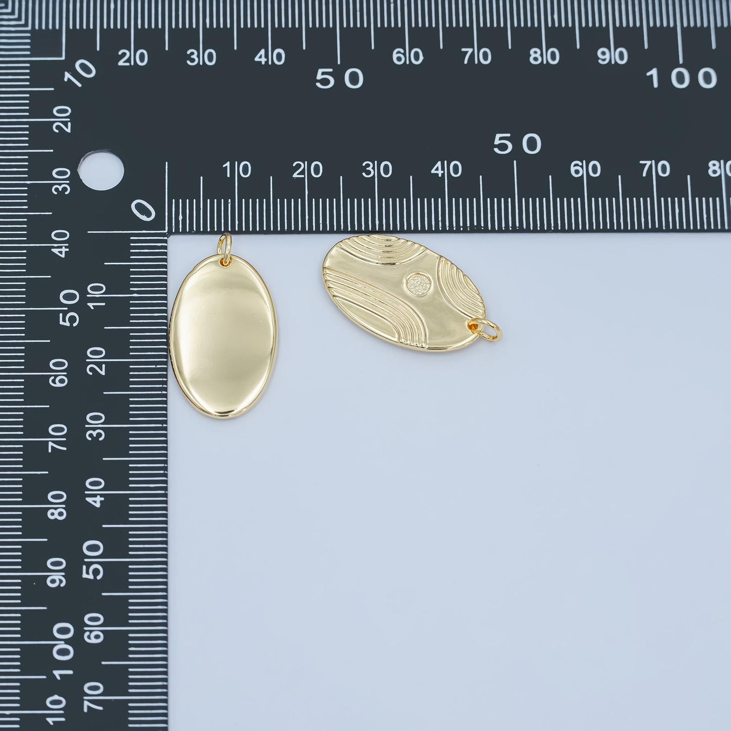 Dainty goldoval charm Thread charm for necklace bracelet earring N-076