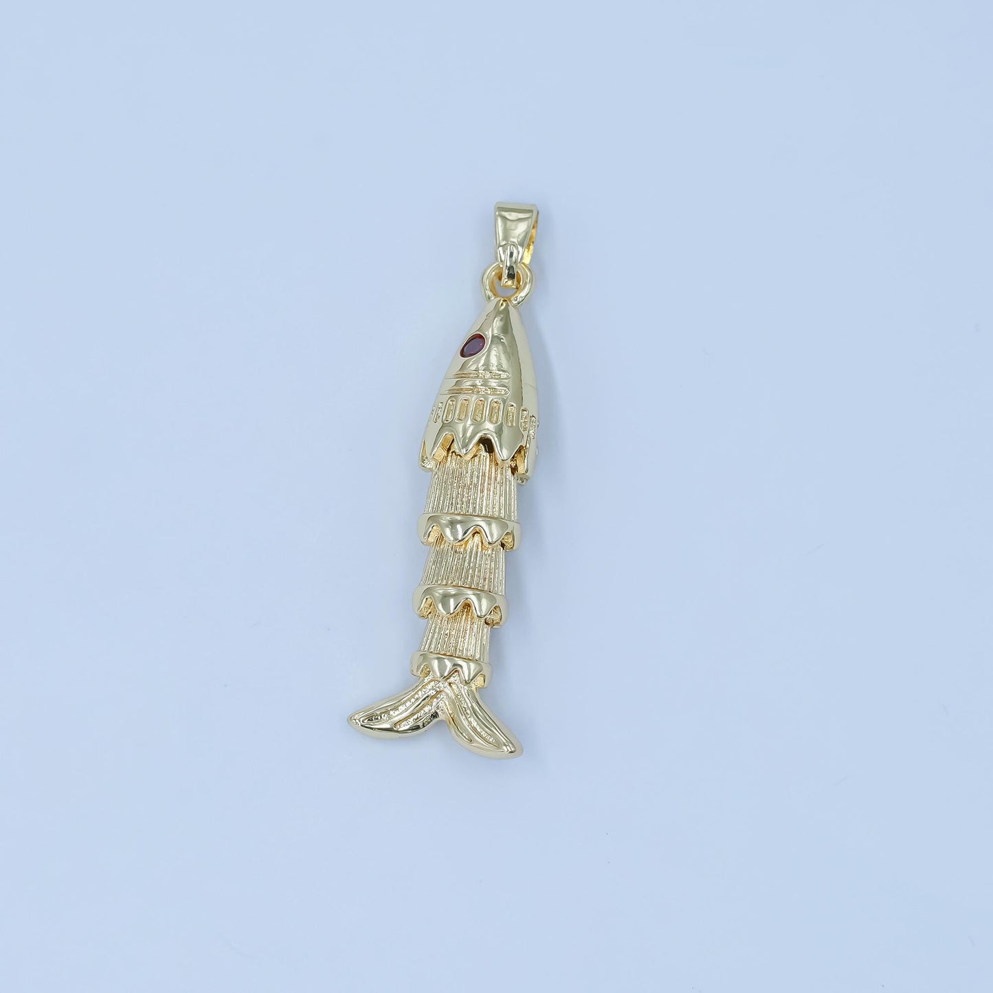 24k gold filled Articulated Fish Pendant Movable Tail Design Vintage Style Fisherman Charm Sardines Fish Unique Sea Life Inspired Jewelry