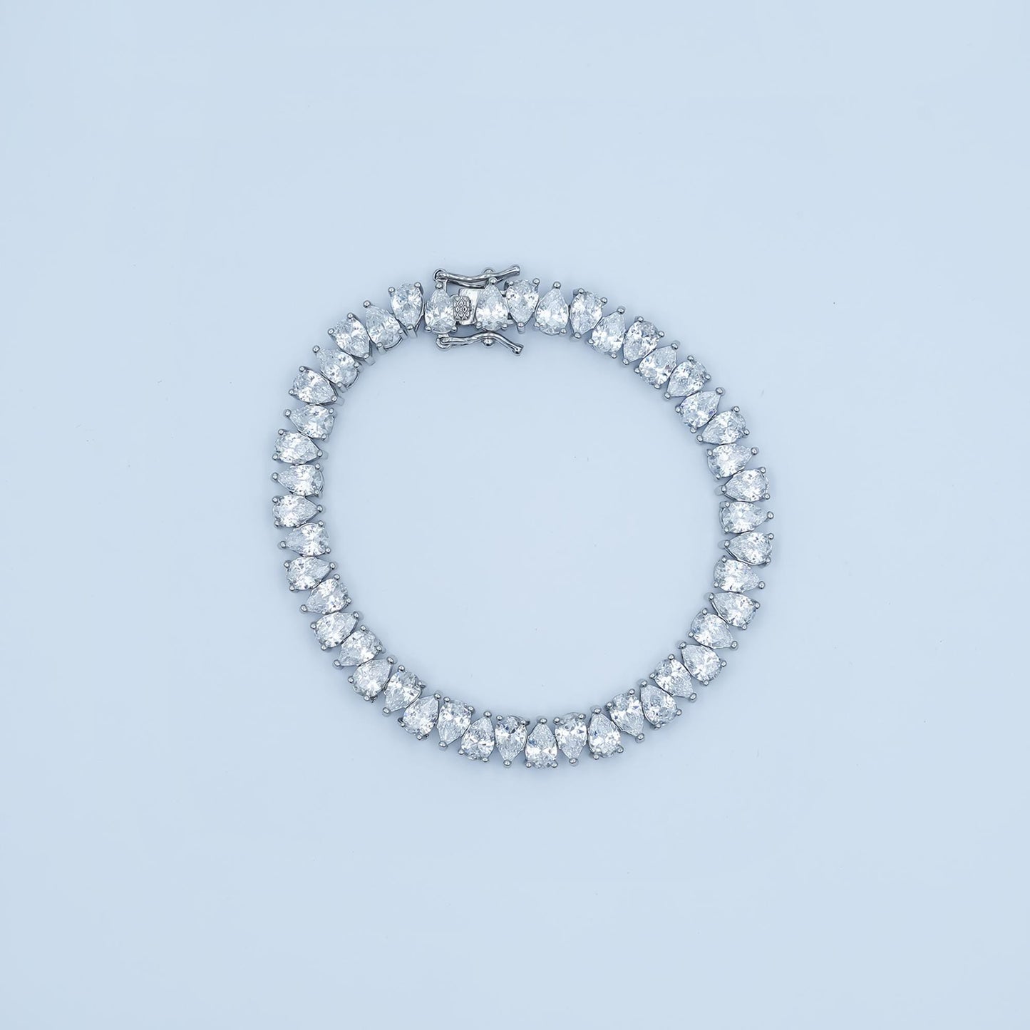 Chunky Tear Drop CZ Tennis Bracelet, Gold Silver Tennis Bracelet 7.5 inch WA-3140