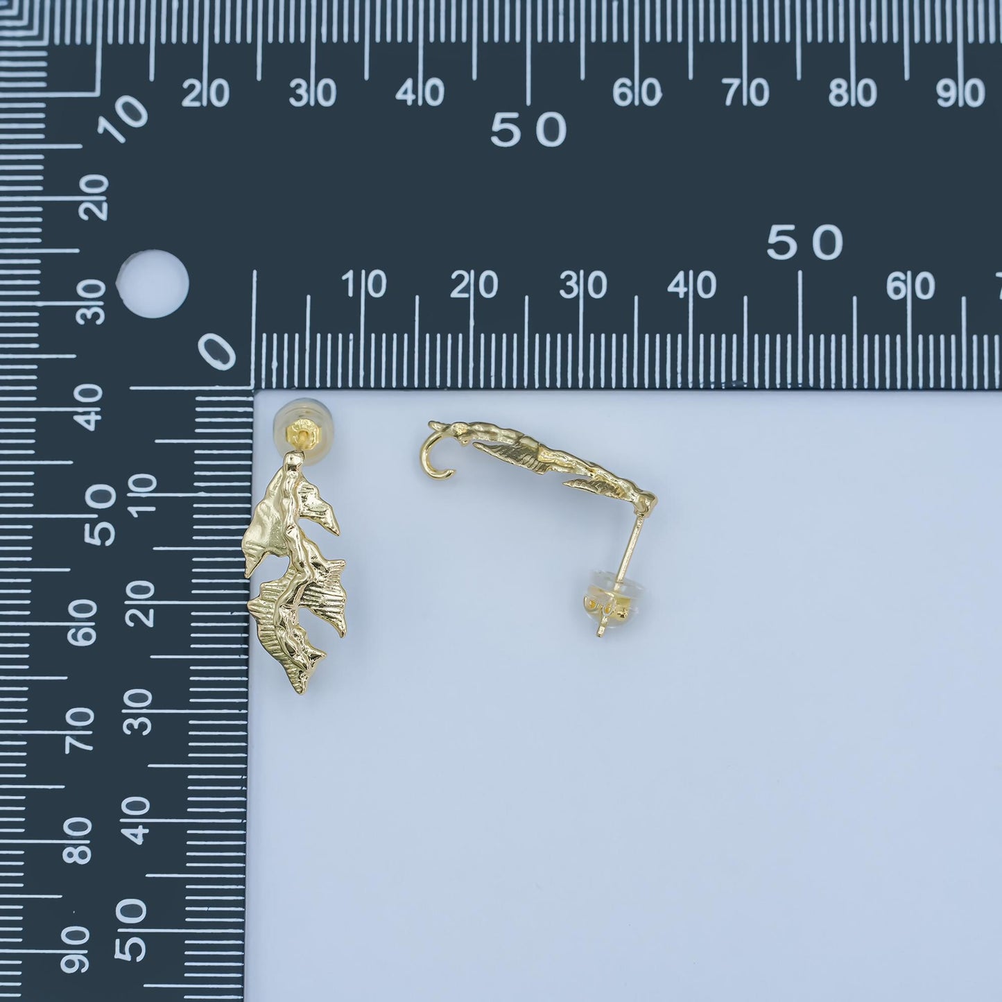 24K Gold Filled Coral Earring Posts Kelp Beach Summer Inspired for DIY Jewelry Making Supply Z-1135