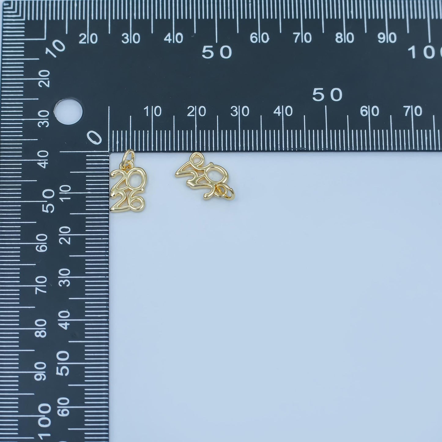 Dainty gold filled 2026 year letter charms pendant diy jewelry making charm for new years eve gift jewelry graduation hat ornament