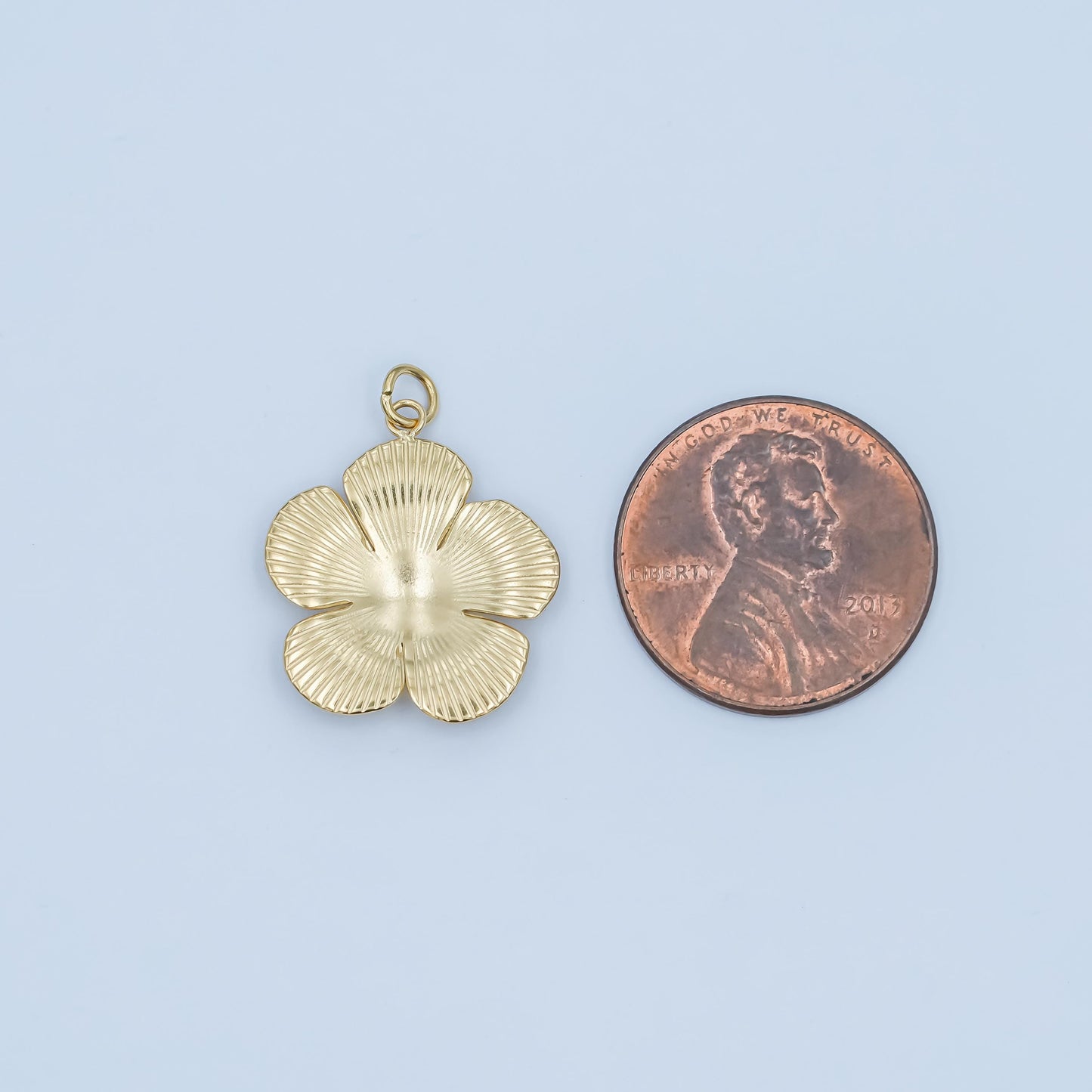 Stainless Steel Flower Charm Radiant Charm for Necklace Earring Component Hibiscus Pendant | P-791