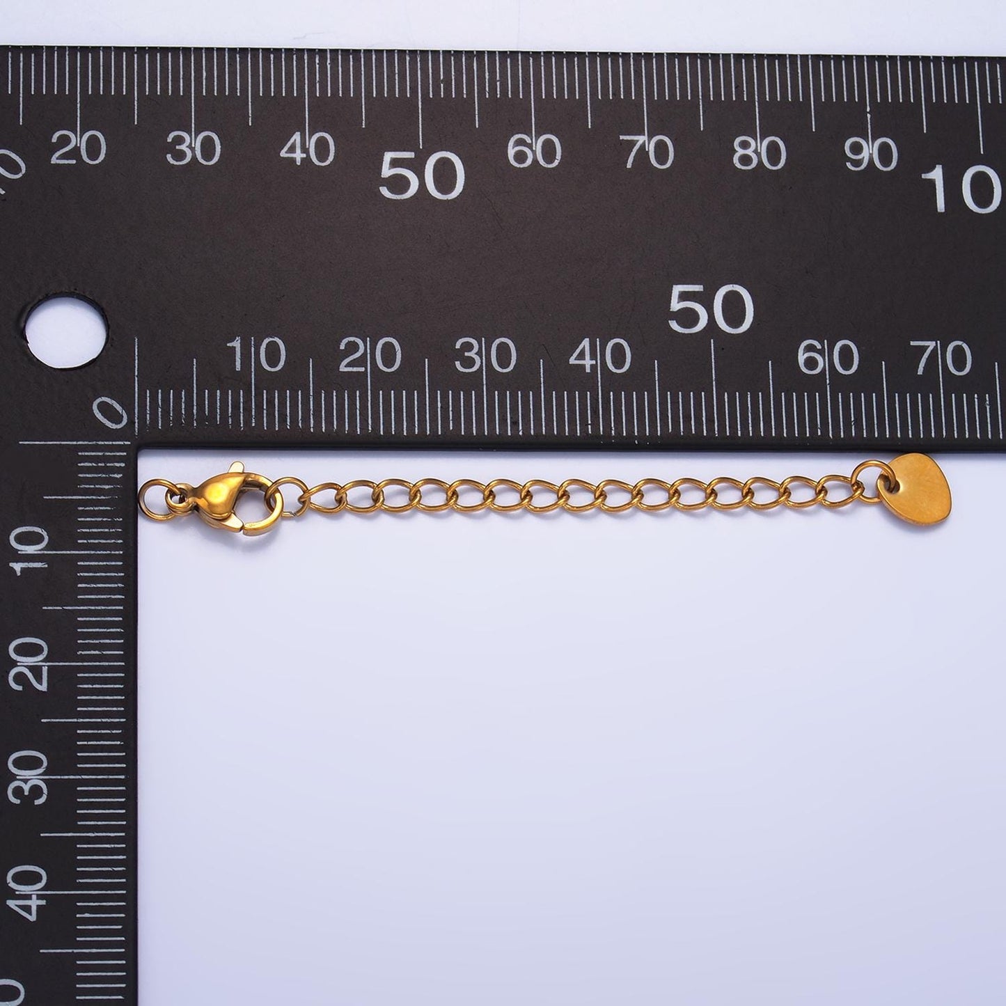 Dainty gold stainless steel chain extender with lobster clasp for bracelet necklace component | Z-1076