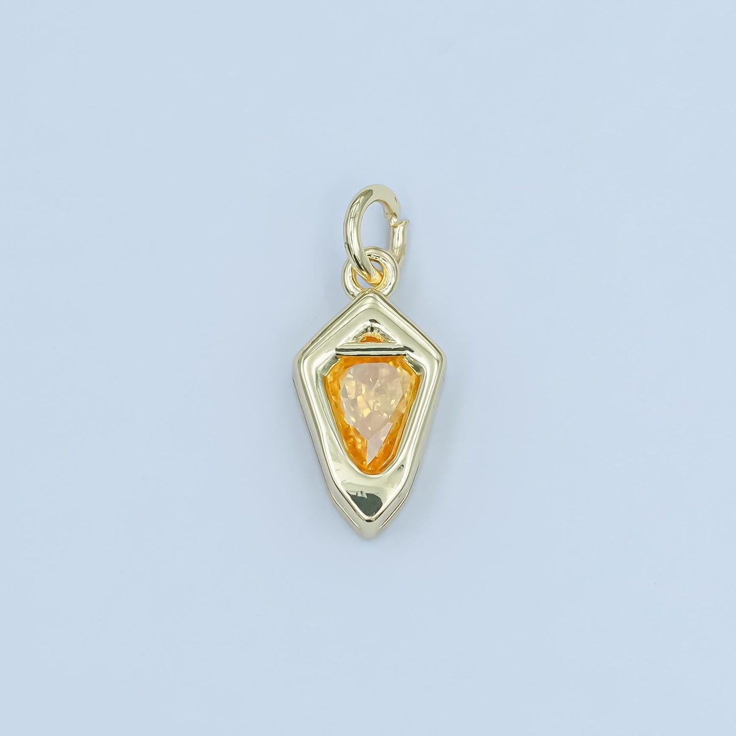 Dainty Birthstone Arrow Tip charm gold Spike Jewelry making with Colorful CZ Stone Jewelry component 14.3 x 7.5 mm | N-110