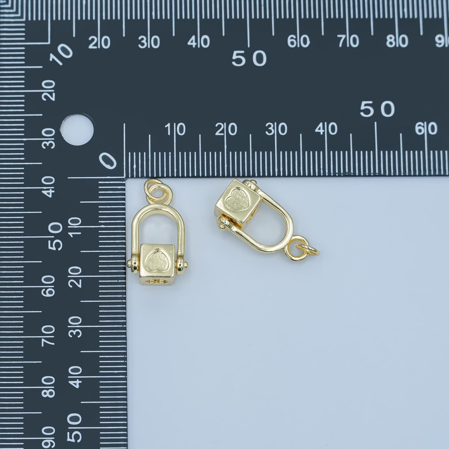 24K Gold Filled Heart Bead Swivel Charm Fidget Jewelry Spin Block | N116