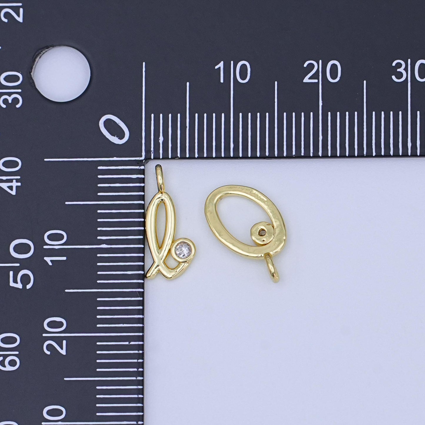 24k gold filled Cursive Love Charm Micro Pave CZ Word for bracelet necklace component add on charm | N-047