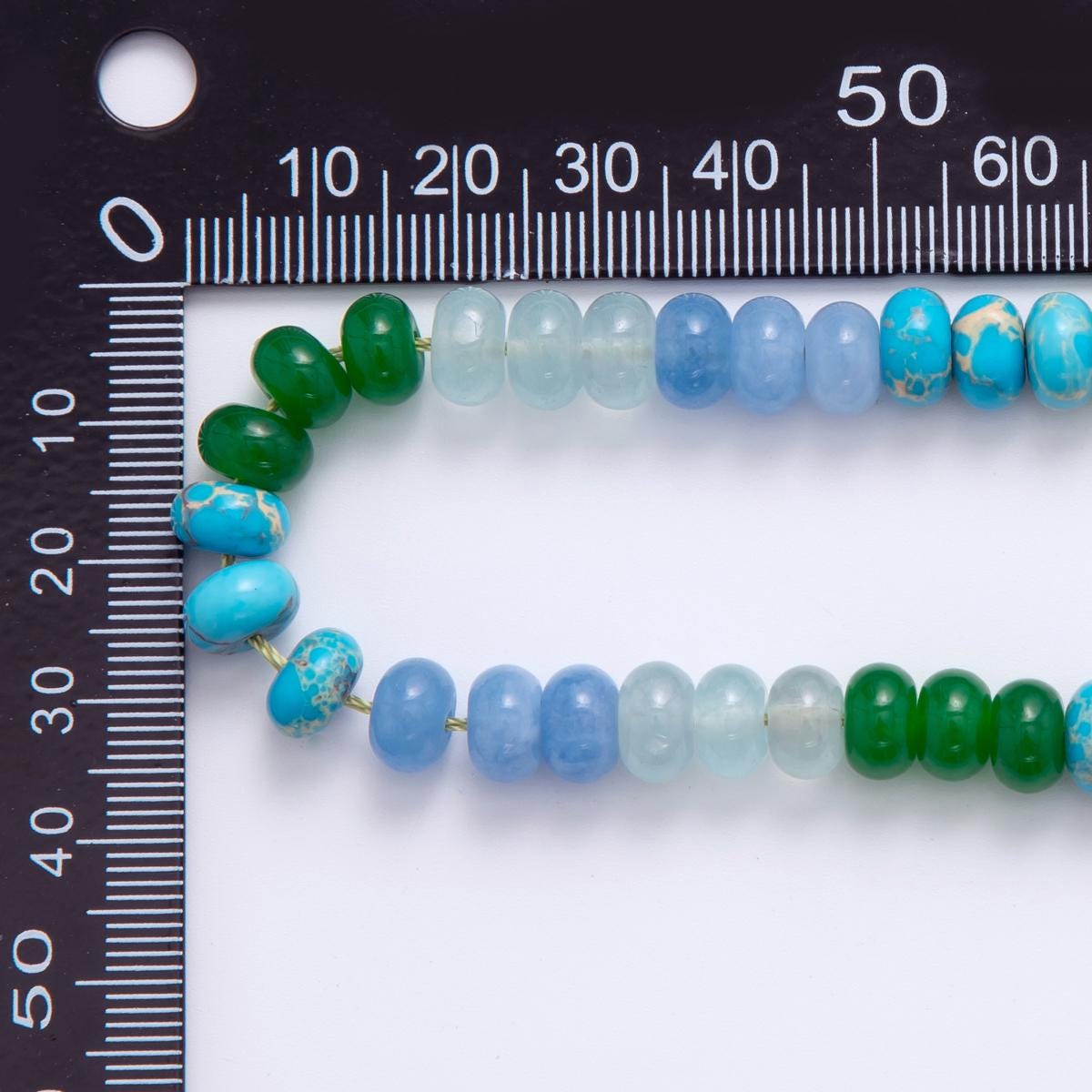 8mm Gradient Blue-Green Natural Gemstone Bead Strand Finding | WA-961