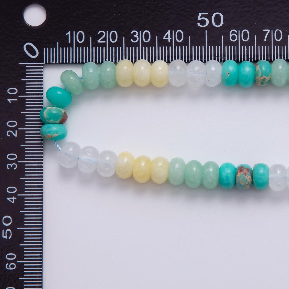 8mm Gradient Yellow-Clear-Green-Turquoise Natural Gemstone Bead Strand Finding | WA-1065