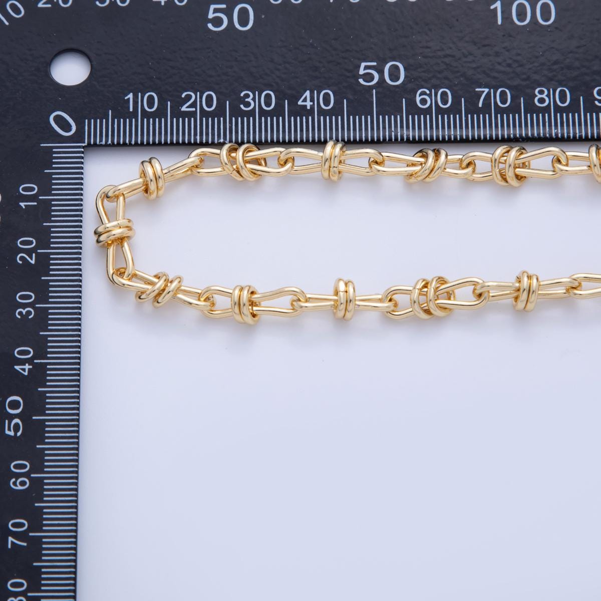 16K Gold Filled Figure Eight Multiple Band Geometric Unfinished Chain by Yard | Roll-1585