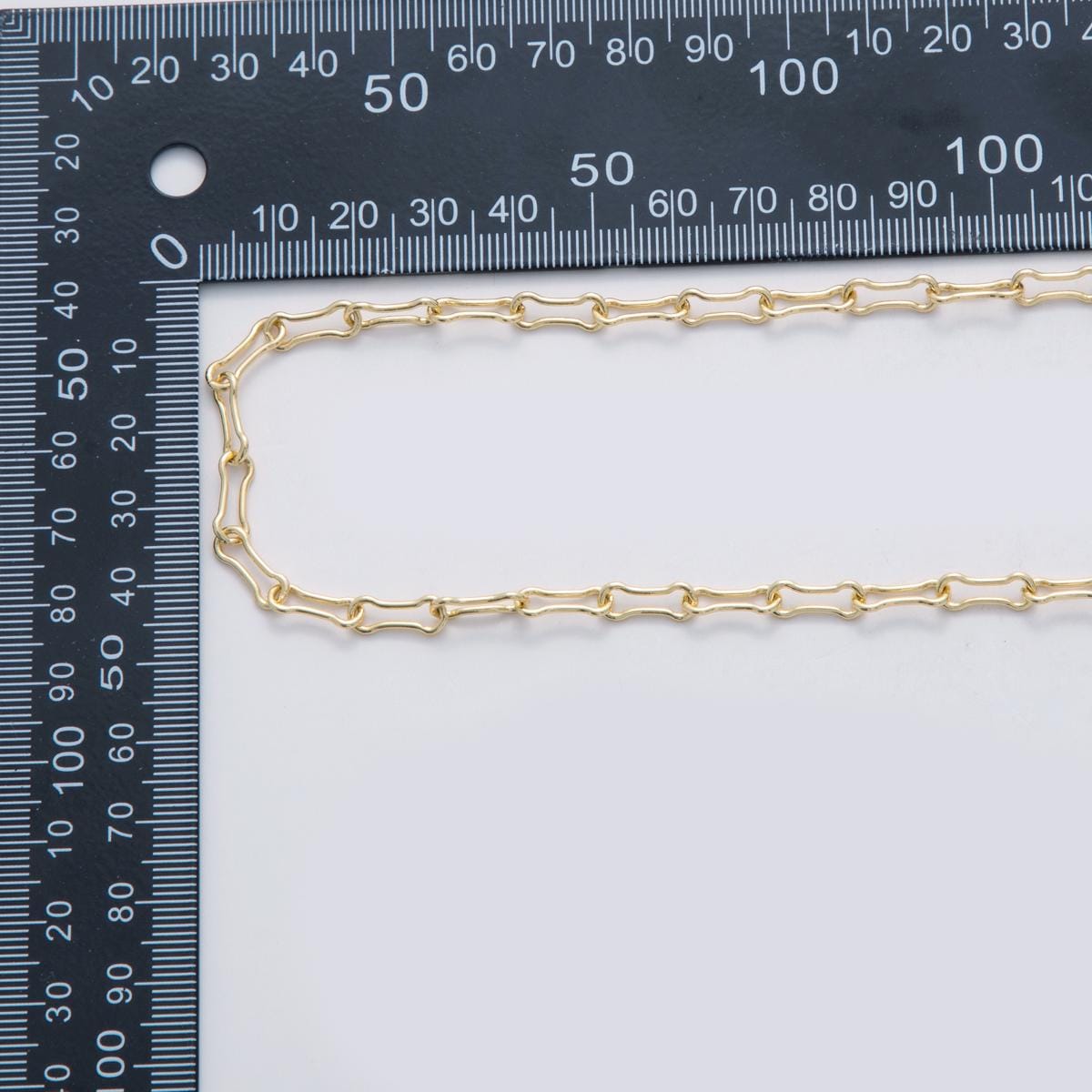 16K Gold Filled Edged Oblong Paperclip Unfinished Chain by Yard | Roll-1541