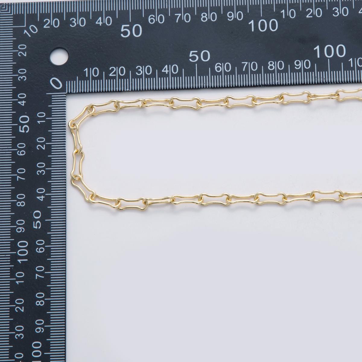 16K Gold Filled Edged Oblong Paperclip Unfinished Chain by Yard | Roll-1553