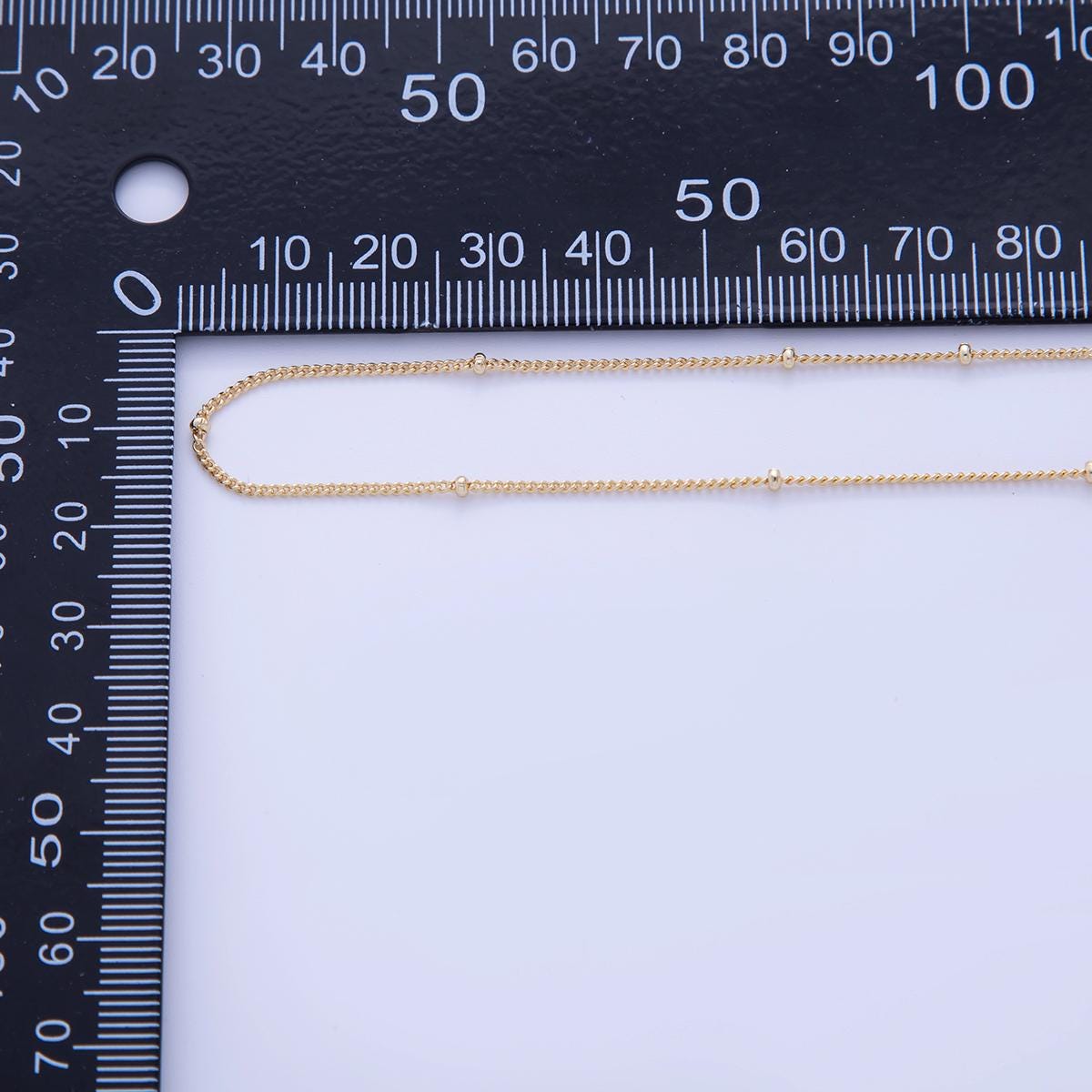 16K Gold Filled 2mm Minimalist Curb Satellite Unfinished Chain by Yard | Roll-1575