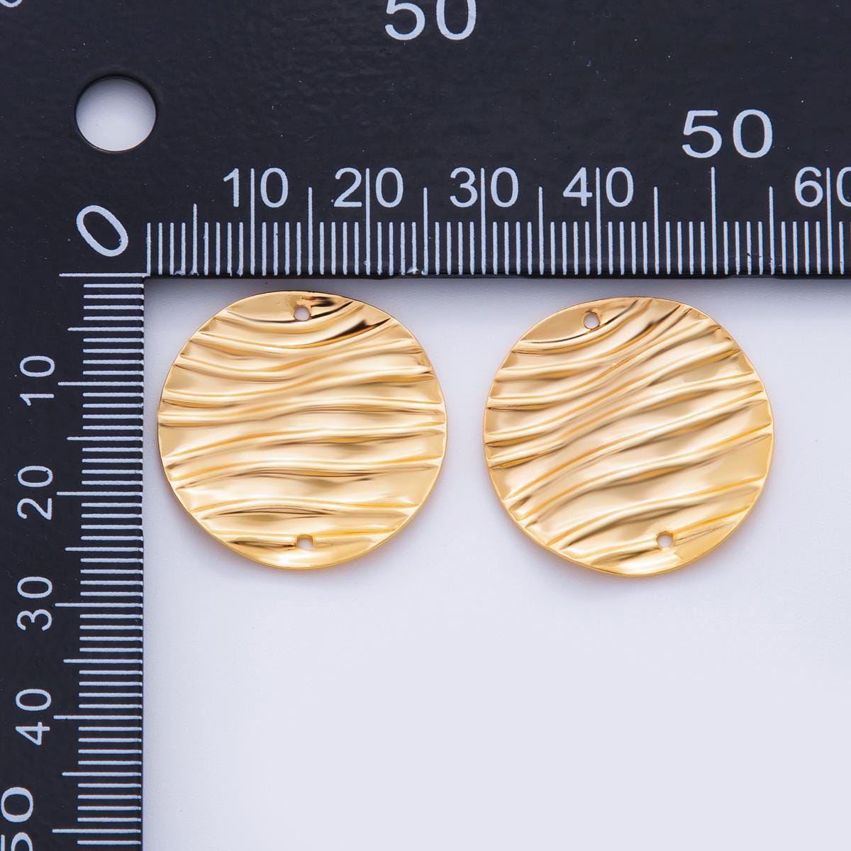 Dainty Gold Molten Wave Charms Geometric Coin Gold Earring Findings Dangle Charm for Earring Components DIY Jewelry Making Z-1189