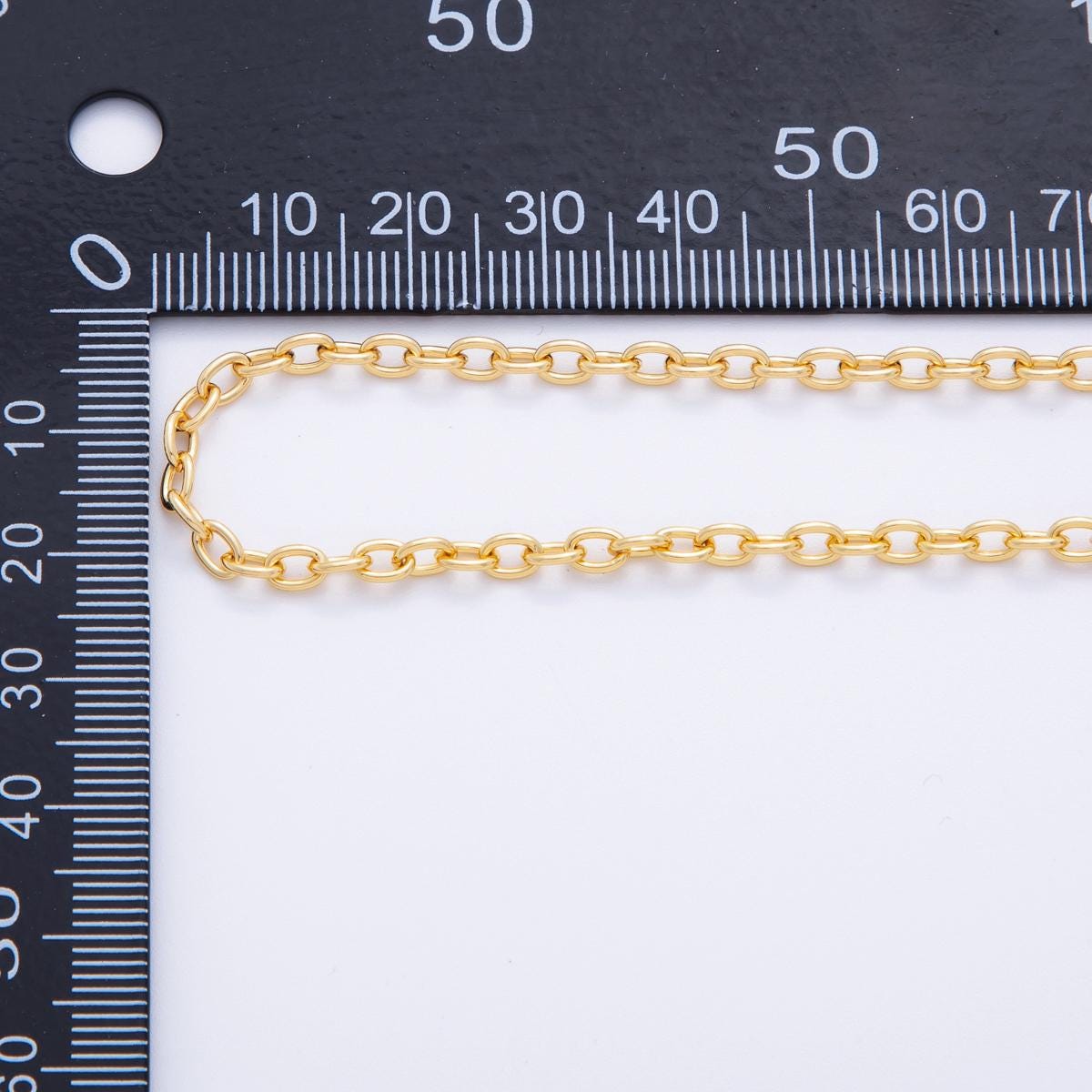 16K Gold Filled 3.2mm Minimalist Cable Unfinished Chain by Yard | Roll-1565