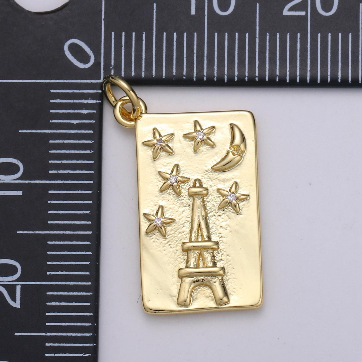 OS Gold Filled Night Time Eiffel Paris Charm D-843