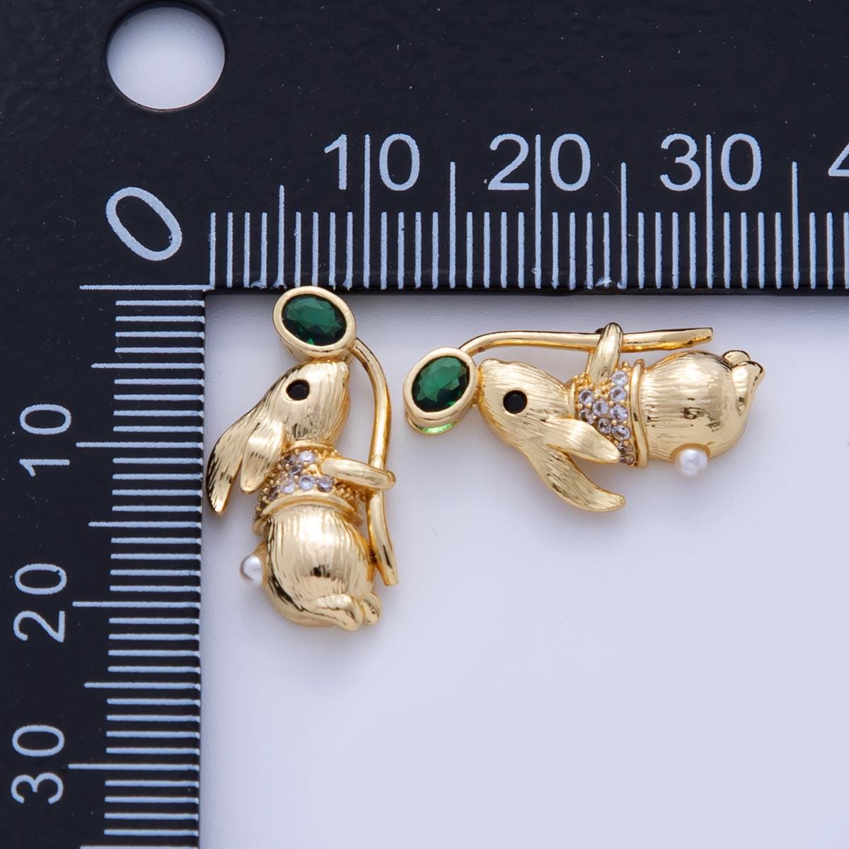 Gold filled small rabbit charm tiny bunny pendant for kids jewelry necklace bracelet earring supply AF-340