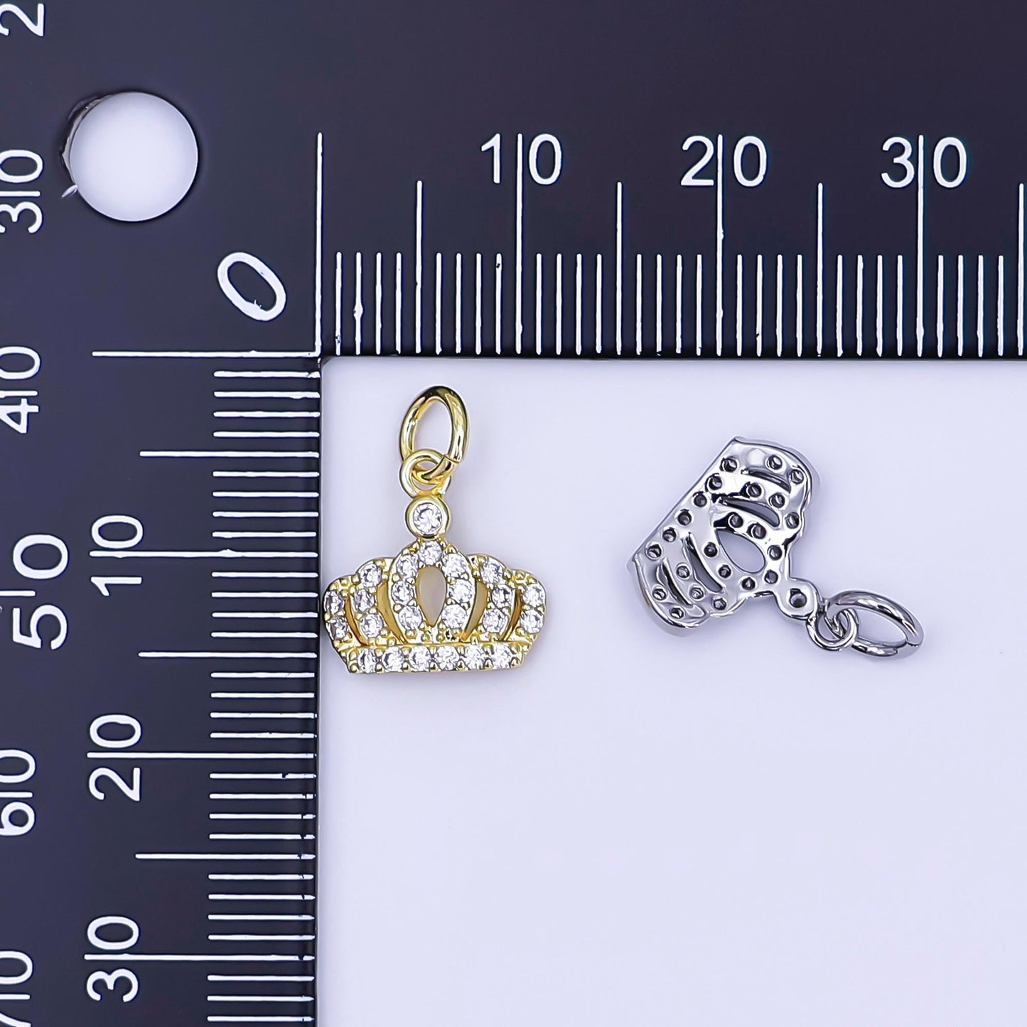 Mini 14k gold filled tiara charm, micro cz pave princess crown pendant, diy fashion jewelry making supply for necklace, bracelet AJ-299