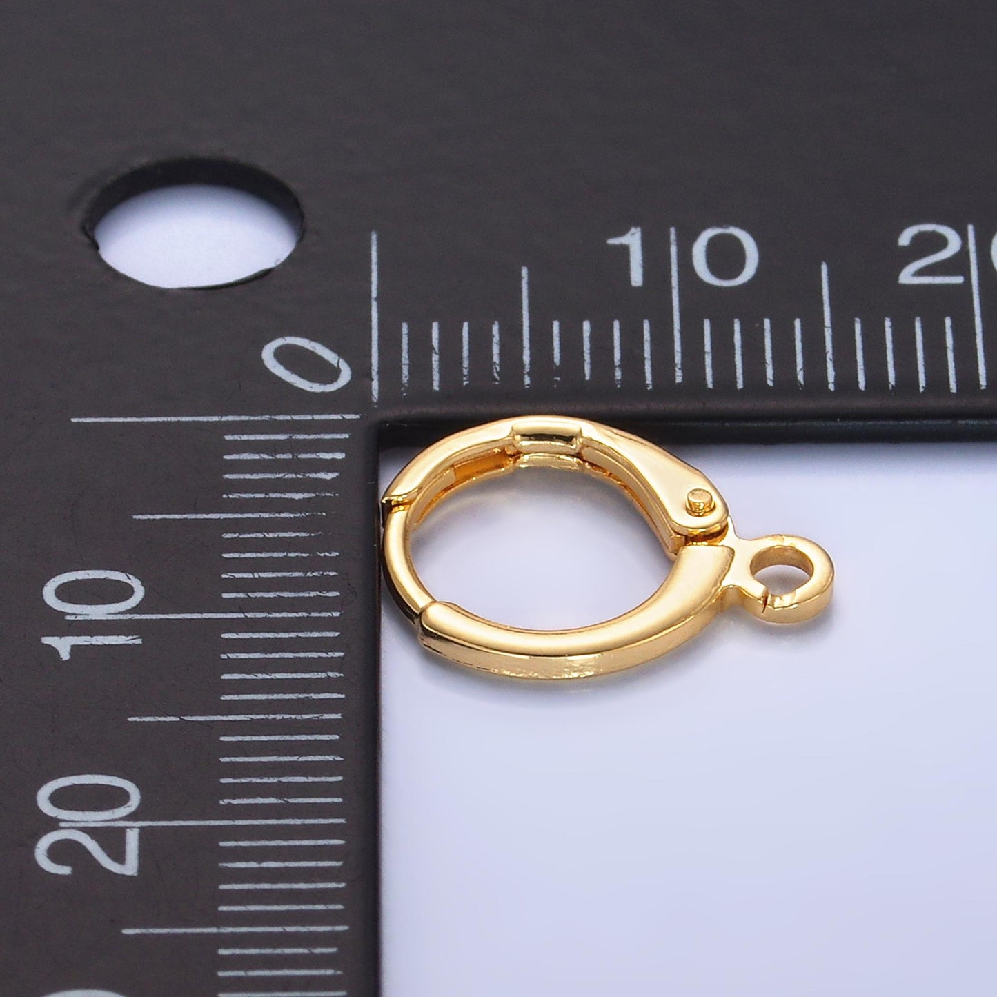 Dainty gold filled huggie w/ open link lever back hoop earring making 12 MM nickel & lead free for earring charm making finding z-1279