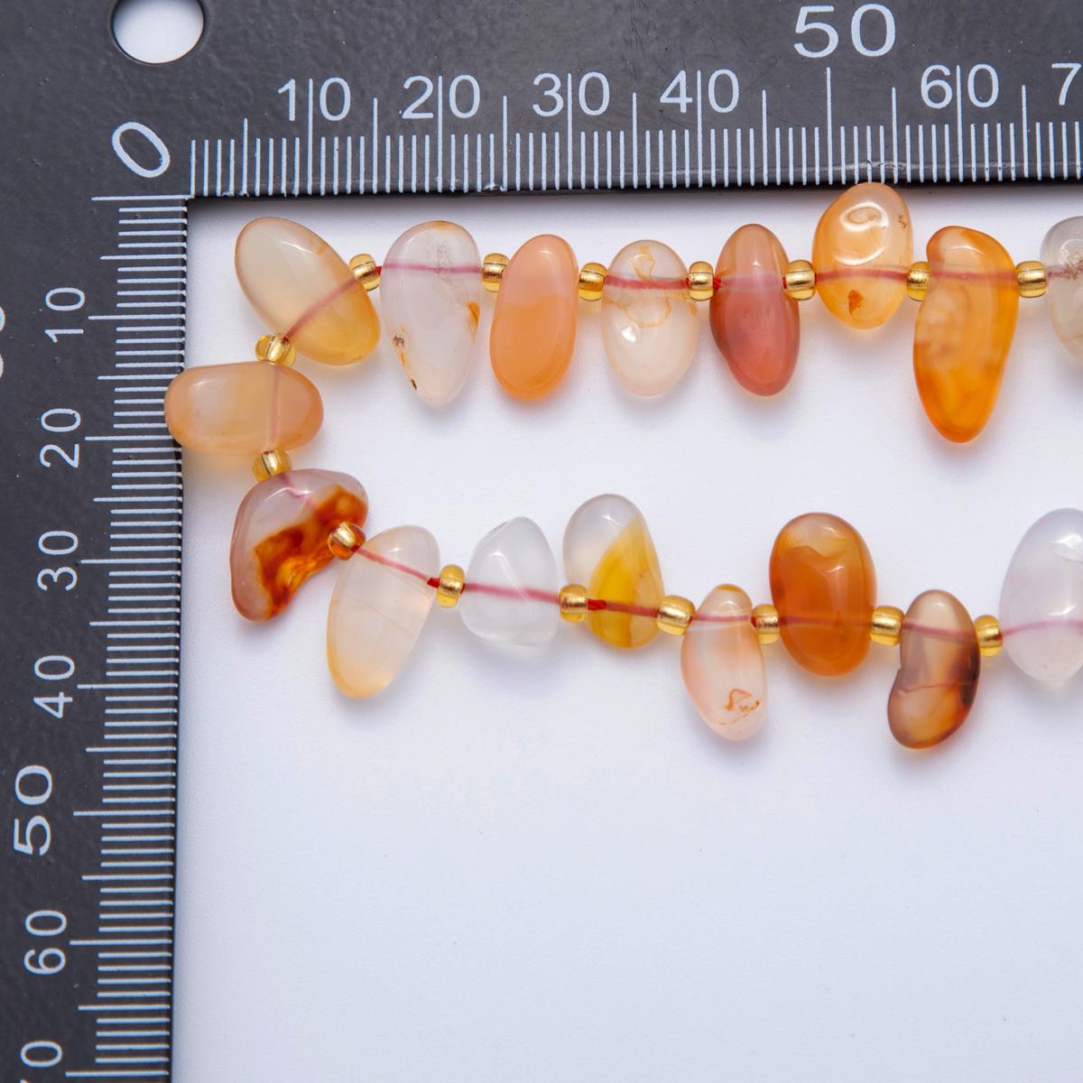 Natural Gemstone Chip Bead Smooth Freeform Chip Nugget Beads Carnelian Gemstone Crystal Beads for Jewelry Making Bracelet Necklace WA-1949