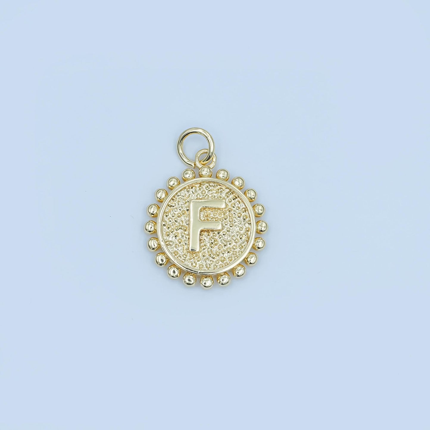 Double Sided Charm 24k gold filled initial coin letter charm alphabet letter medallion pendant for personalized jewelry making A292
