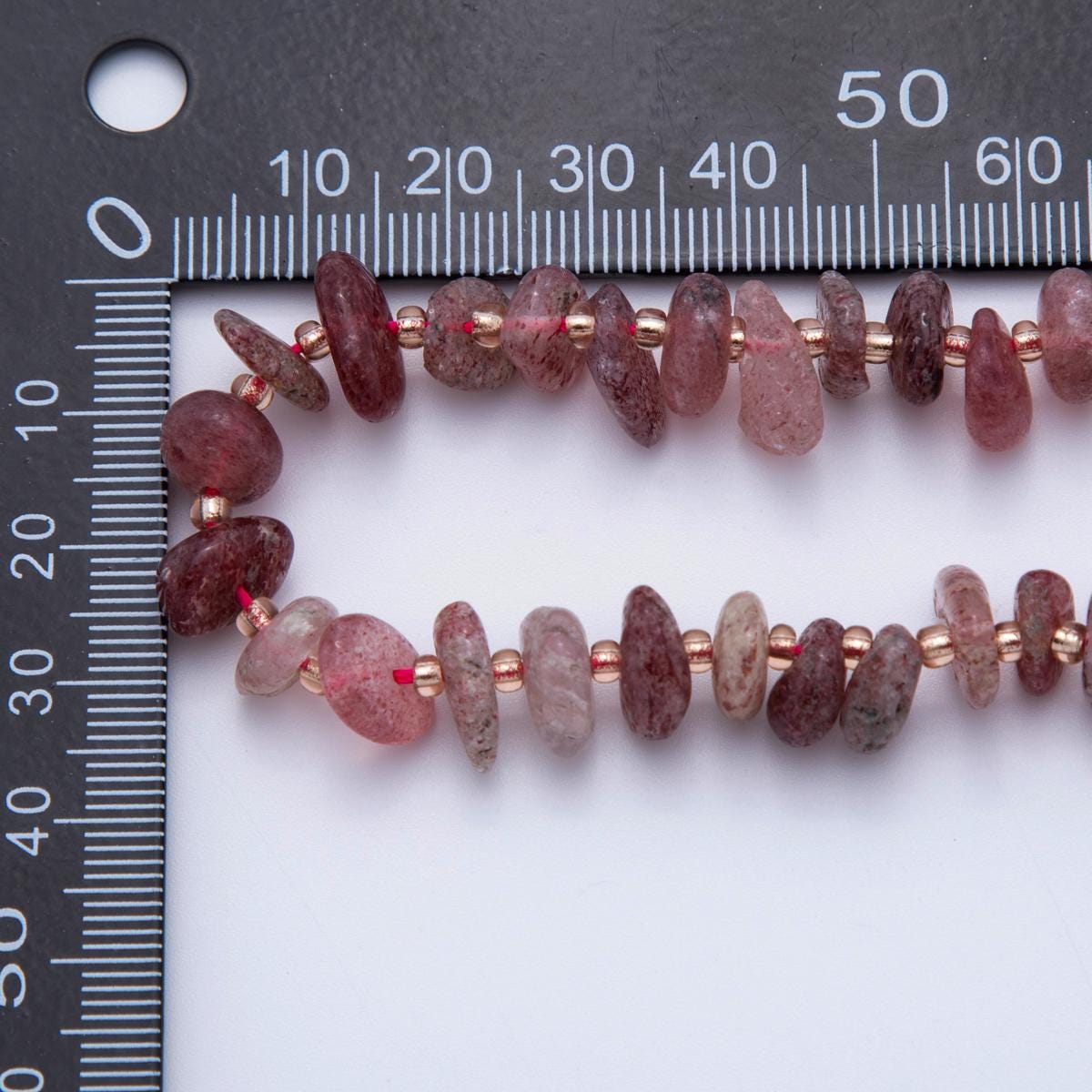 Natural Gemstone Smooth Freeform Rondelle Beads Red Natural Strawberry Lepidocrocite Quartz Beads Jewelry Making Bracelet Necklace WA-2233