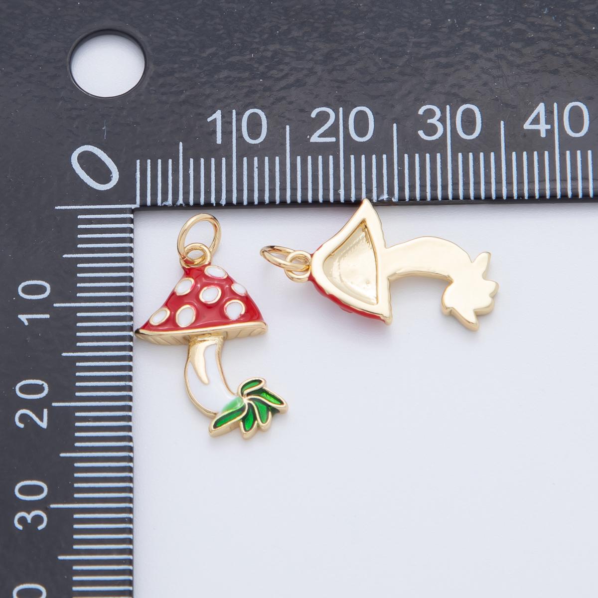 Cute Mini Mushroom Dangle Charm Red Mushroom Pendants Vegetable Charm Fantasy Shroomie Pendant AF-AF-408