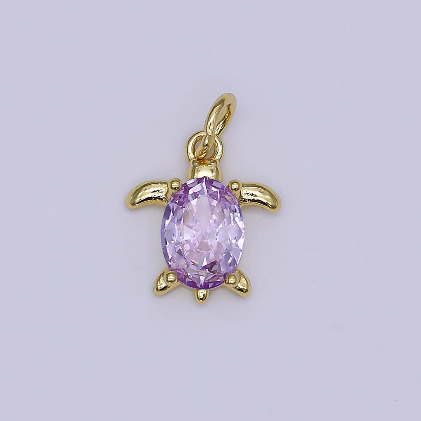 24K Gold Filled CZ Turtle Turquoise Animal Charm | X146 - X232