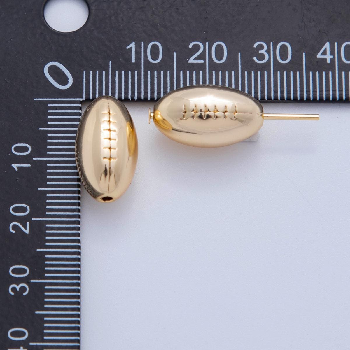 Gold dainty Football spacer beads, Sport beads bracelet connector for bracelet jewelry making supply findings 10mm bead B-826