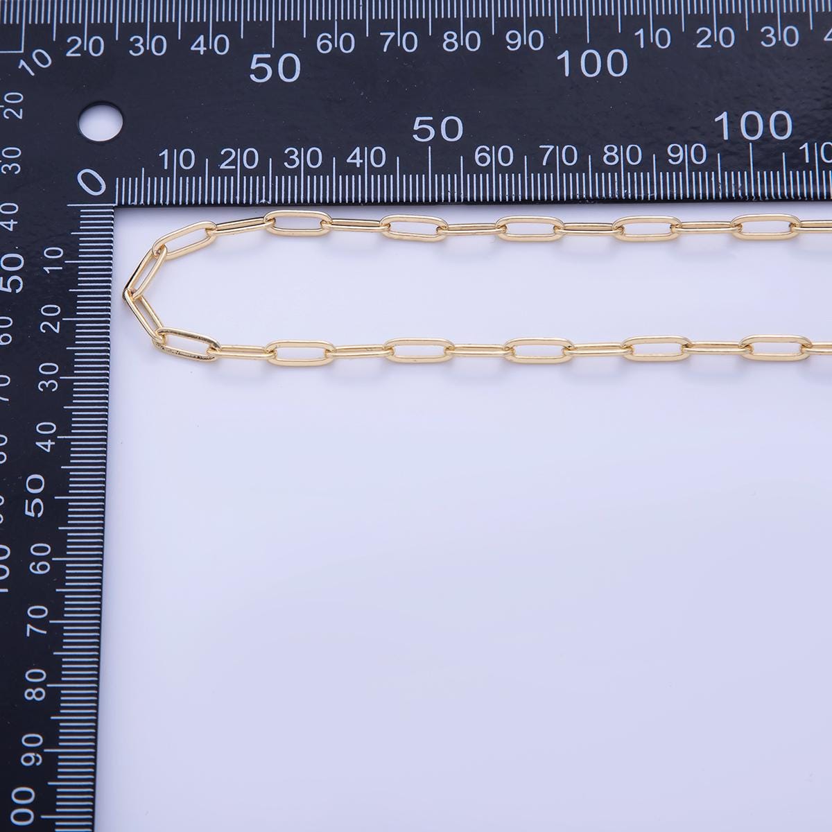 16K Gold Filled 4mm Minimalist Paperclip Unfinished Chain by Yard | Roll-1574