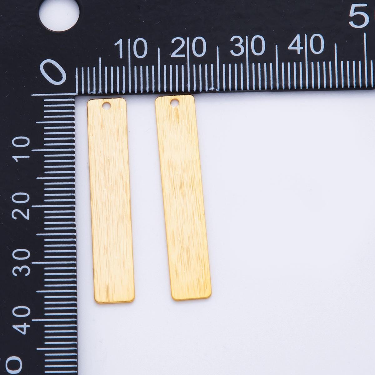 Dainty Gold Rectangle Bar Charms Brushed Metal Earring Findings Long Vertical Dangle Components for DIY Jewelry Making Z-1172
