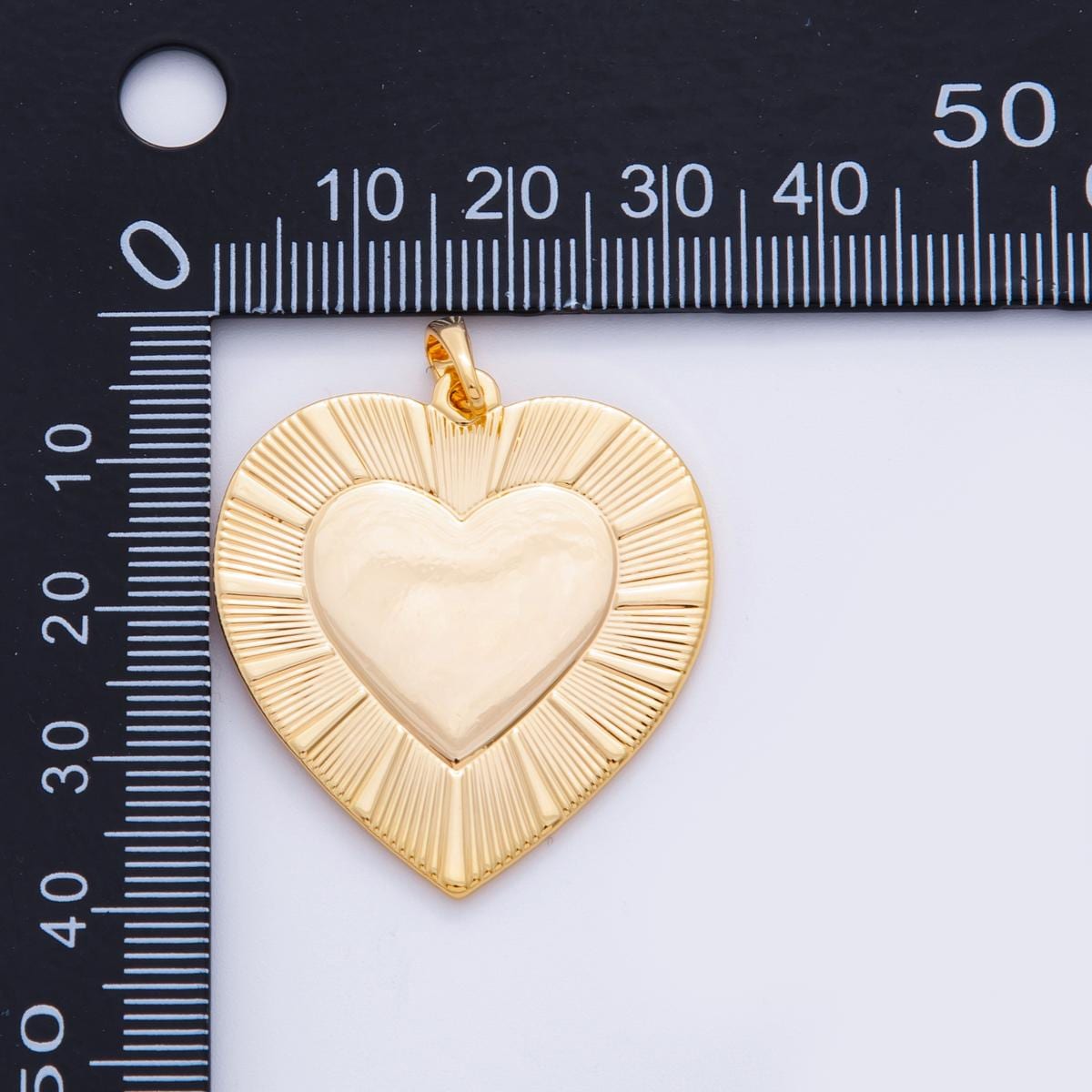 18K Gold filled heart charm necklace sunburst gold pendant, dainty heart love valentine gift necklace supply AH-703