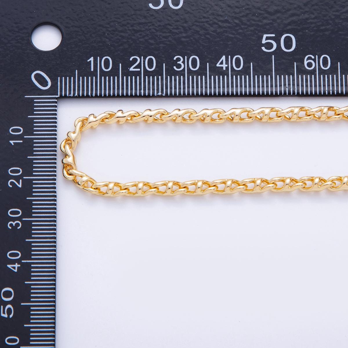 16K Gold Filled 3.3mm Geometric Edged Anchor Unfinished Chain by Yard | Roll-1569