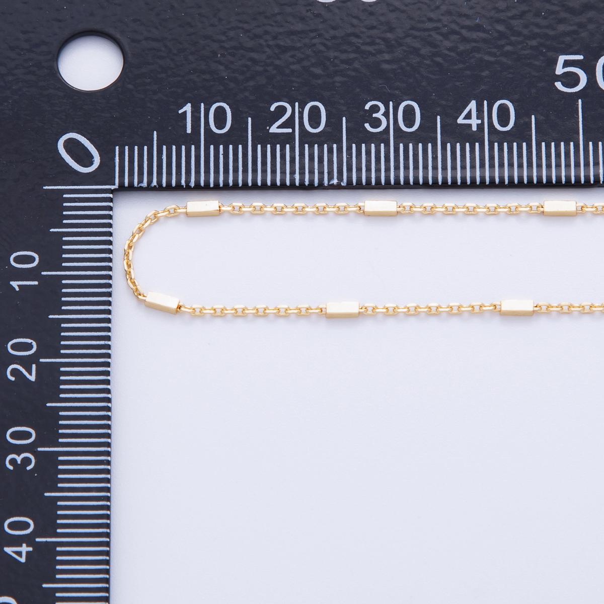16K Gold Filled 1.2mm Rectangular Satellite Cable Unfinished Chain by Yard | Roll-1571