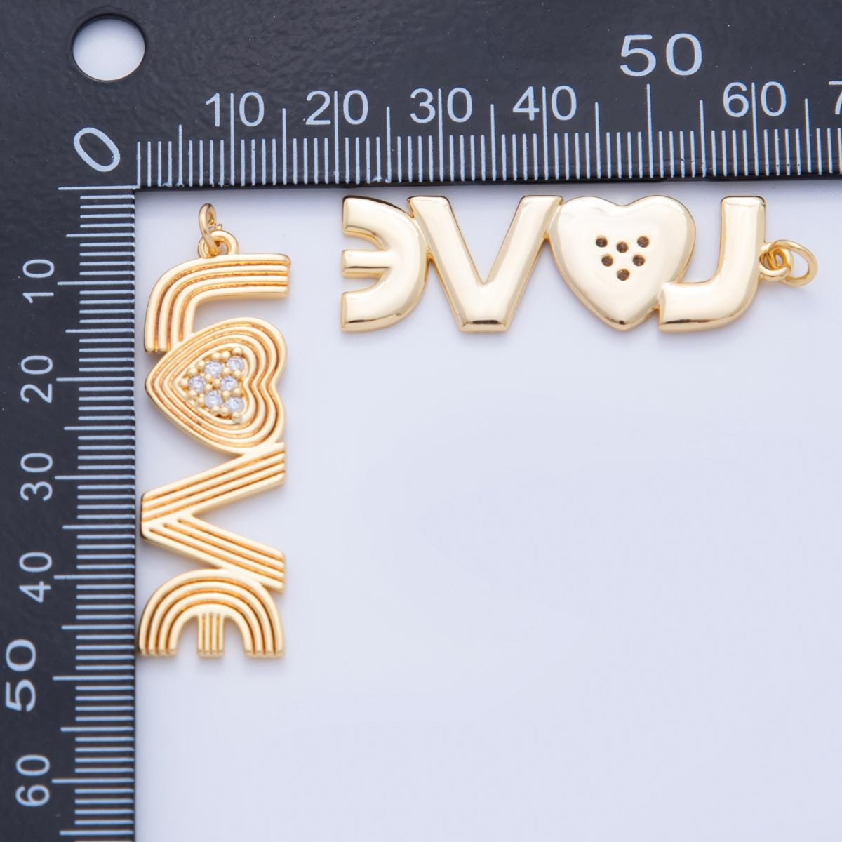 Dainty LOVE charm 18k gold filled Groovy Love script Pendant for Retro Necklace bracelet Component | AF-336