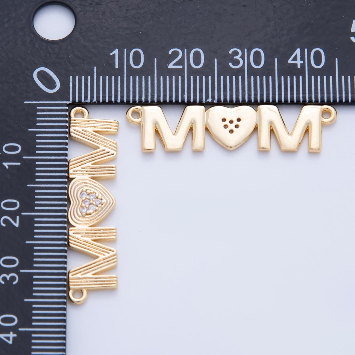 Dainty Retro Mom charm connector, 18k gold filled Groovy Mama Mom Mother script link connector for Necklace Component | Y-045