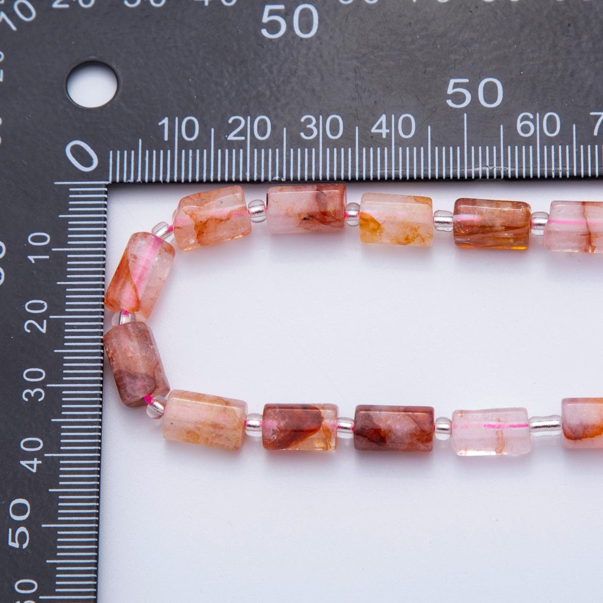 Natural Hematoid Quartz Bead Stone Cylinder gemstone Red Fire Quartz beads Tube barrel beads 10x6 mm WA-1659