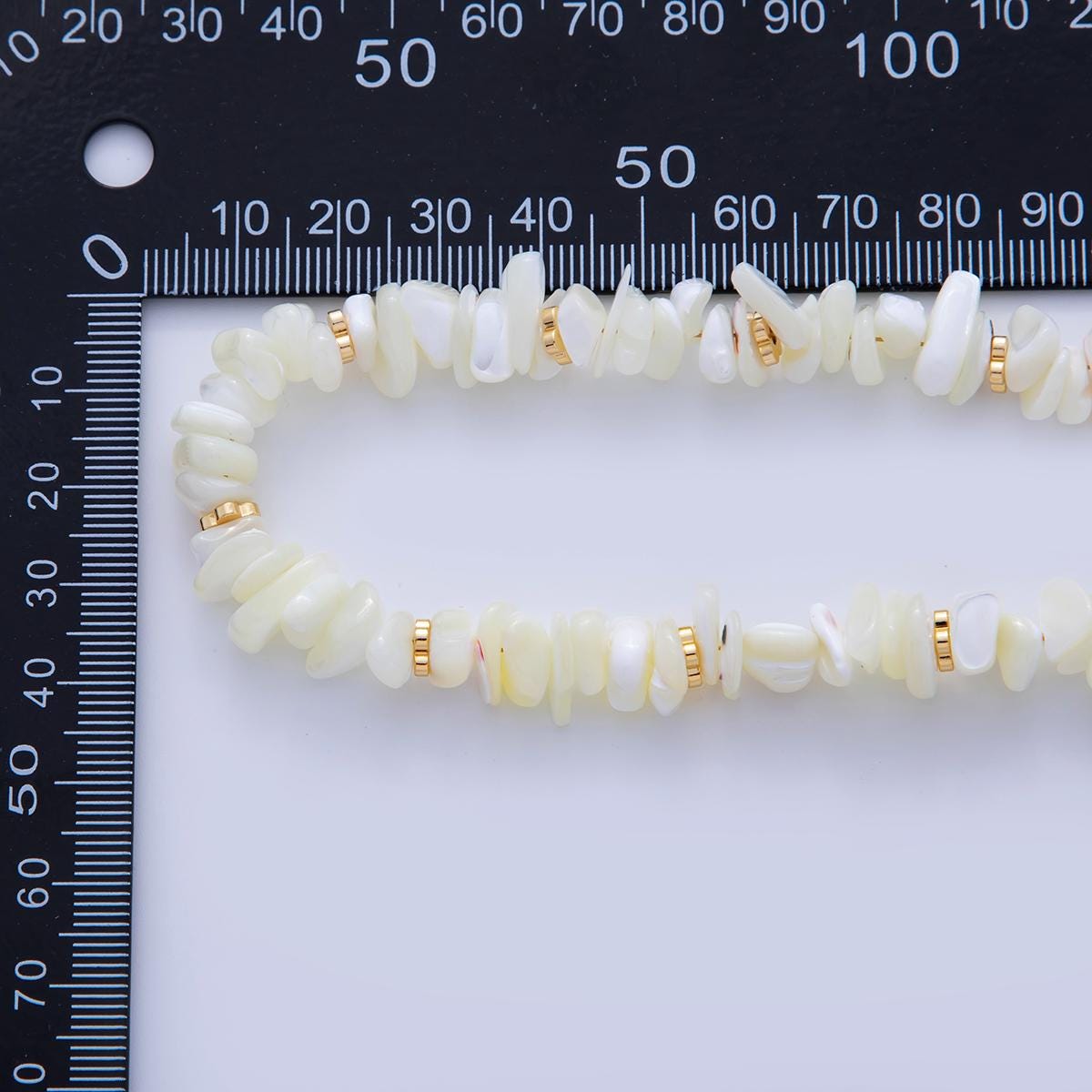 Handmade Shell Pearl Necklace Chip Bead Smooth Freeform Nugget Beaded Cluster Necklace WA-309
