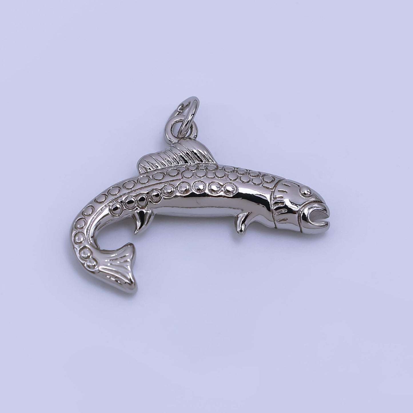 Dainty Gold fish Charms 24K Gold Filled Trout fish Pendant fish Charm Bracelet Necklace for Ocean Sea DIY Jewelry Making Supply AJ-371