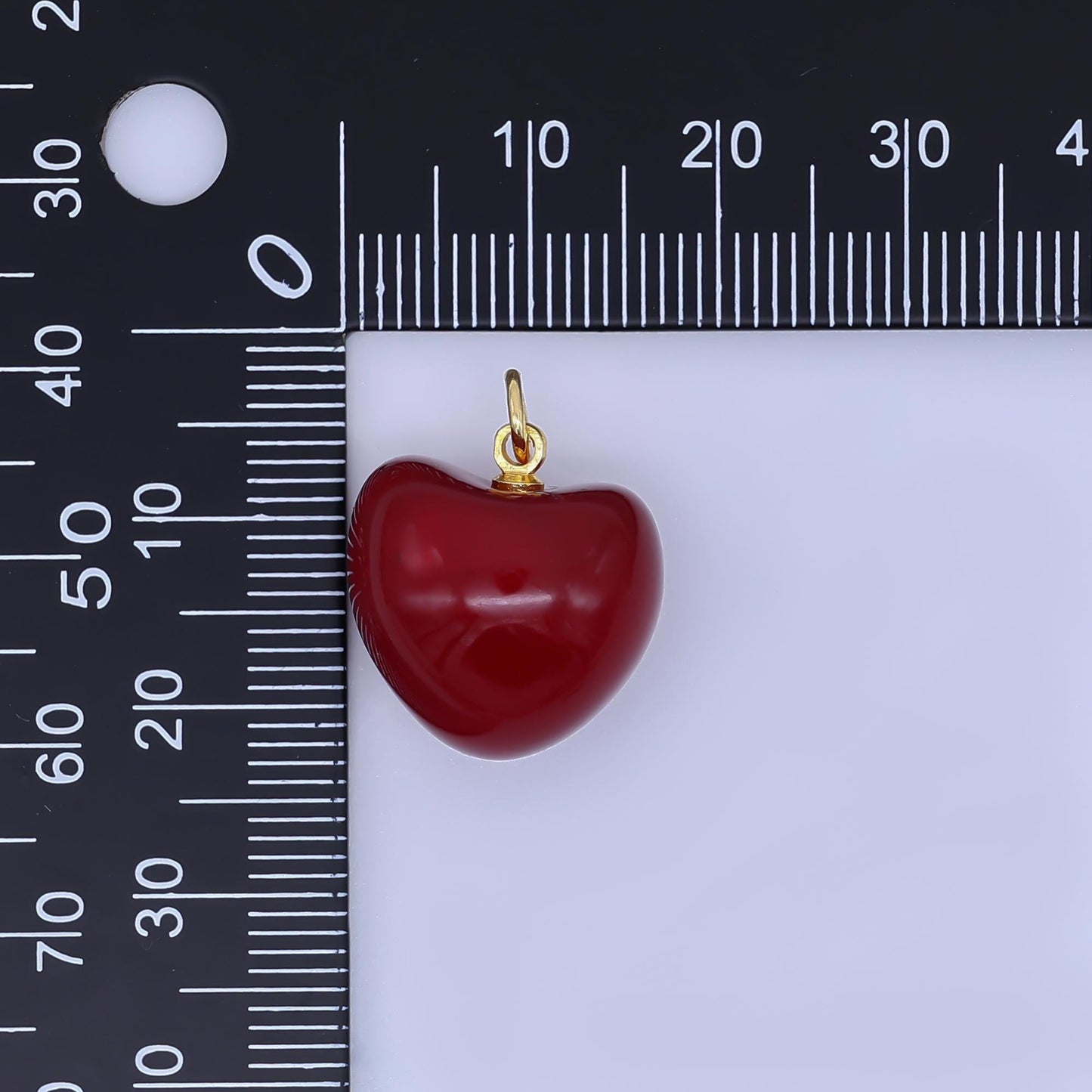 Dark Red Cherry charm enamel pendant fruit foodie charm inspired