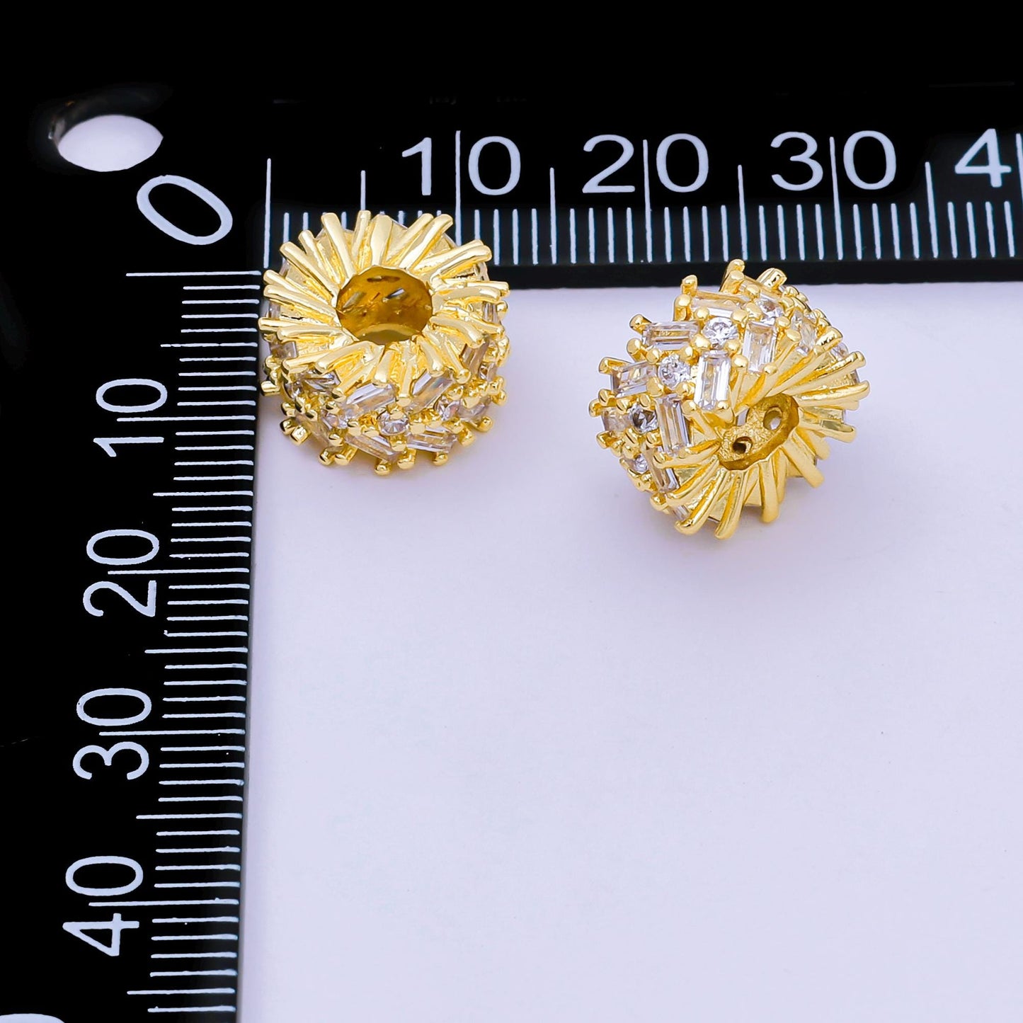 Gold Baguette Round beads charms 24k gold filled Donut spacer beads bracelet necklace for diy jewelry making supply B-919