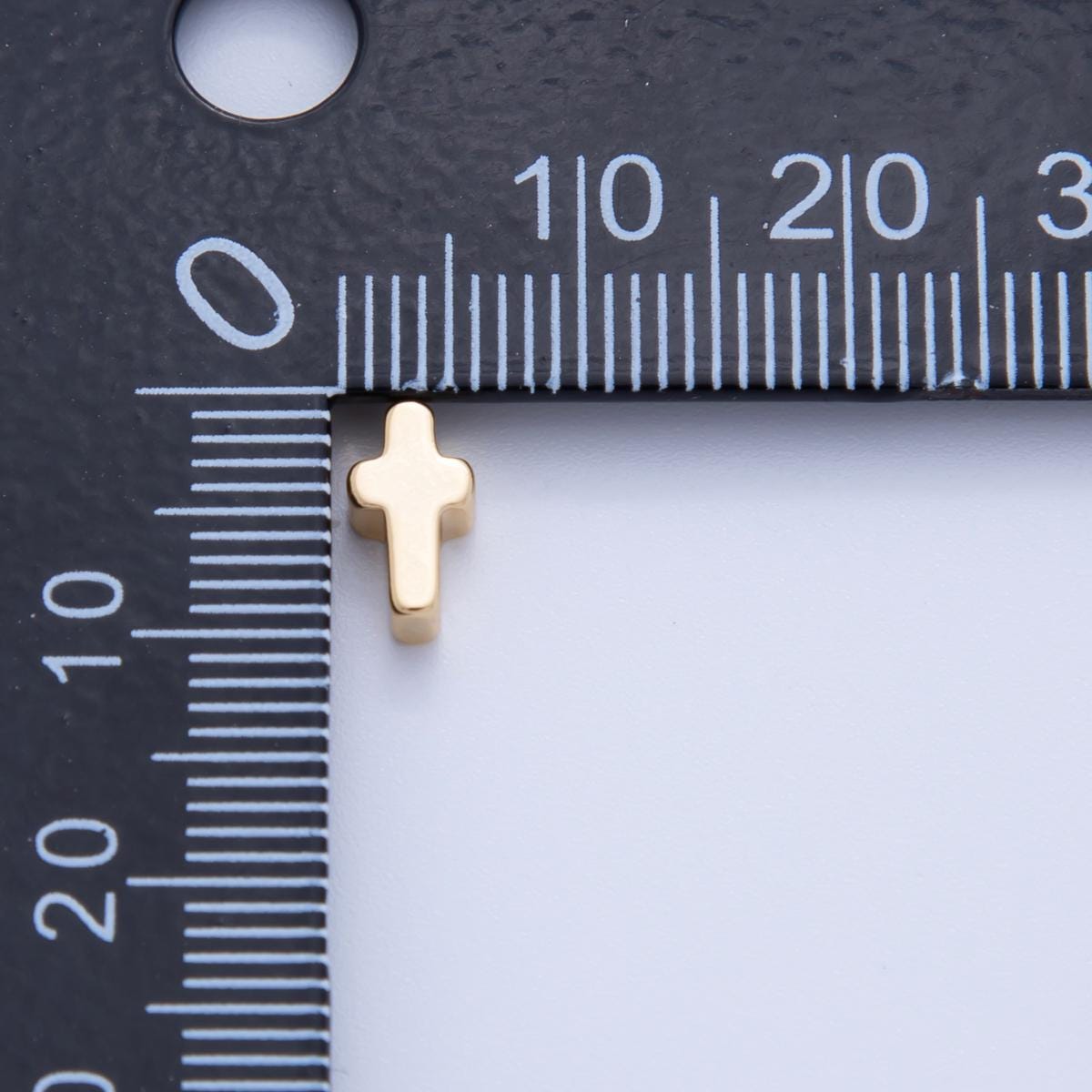 18K Gold Filled 8.5 Minimalist Religious Cross Bead Spacer Set by 10 Pieces | B749
