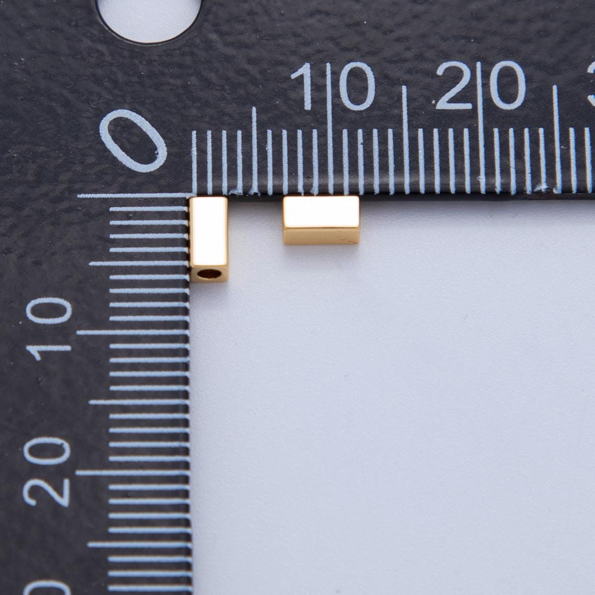 18K Gold Filled 2.5mm Thin Rectangular Bead Spacer Set by 10 Pieces | B750