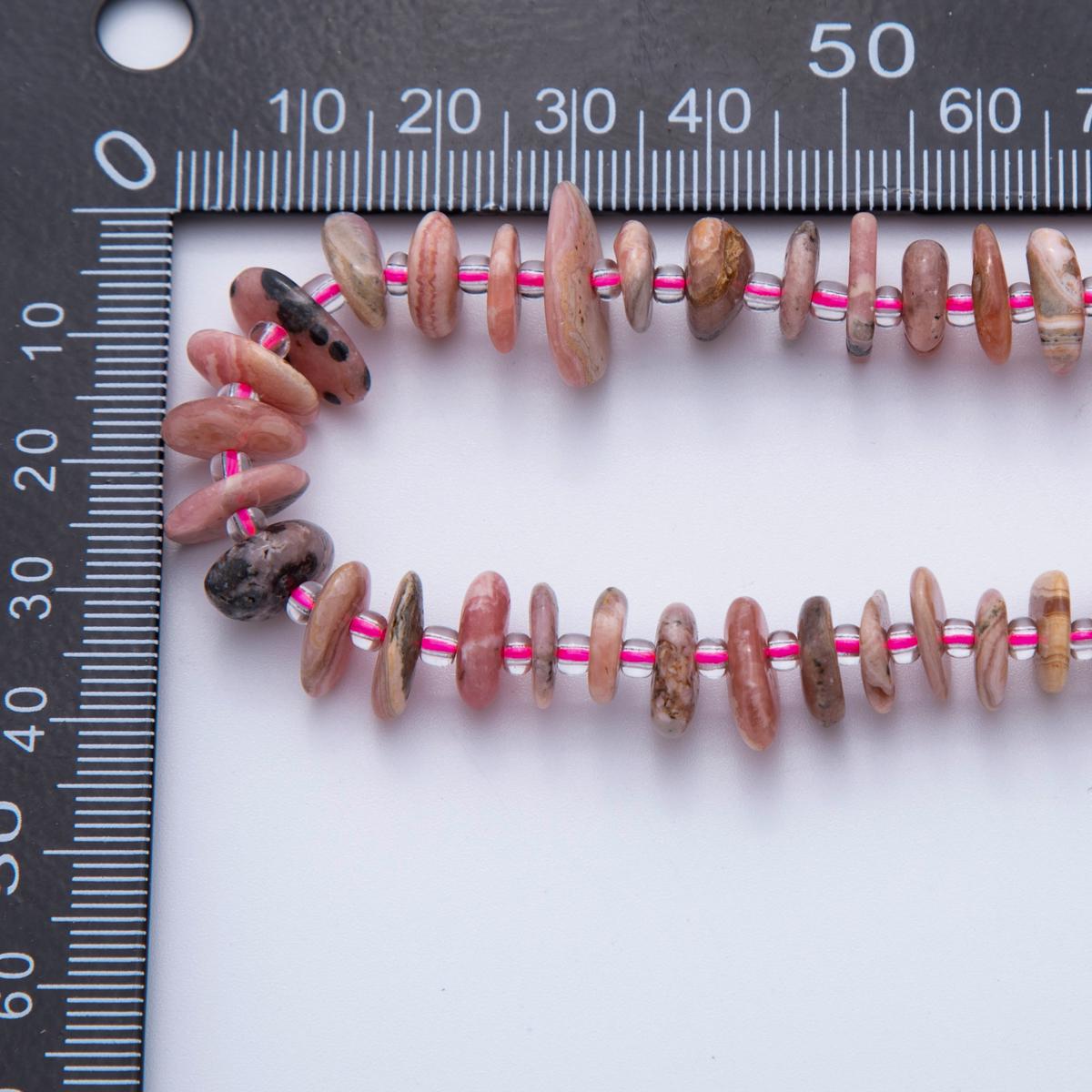 Natural Gemstone Smooth Freeform Rondelle Beads Semi Precious Red Rhodochrosite Gemstone Beads Jewelry Making Bracelet Necklace WA-1983