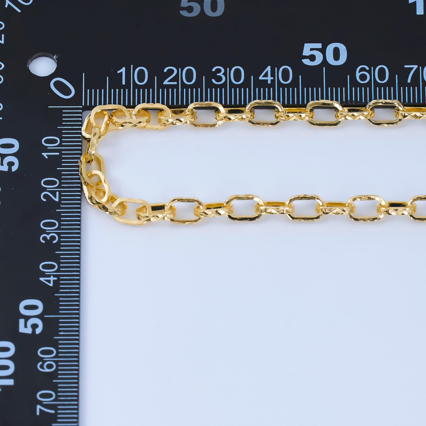 24k gold filled unfinished Diamond Cut Pattern Oval cable chain 5.4MM cable link roll by yard | roll-1670