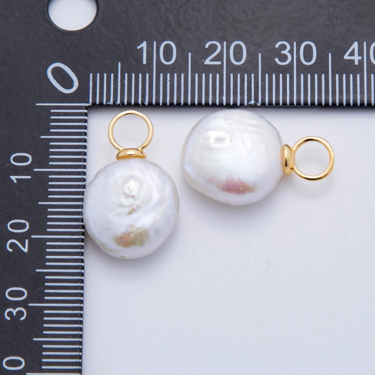 Dainty Gold white button baroque oval pearl charm teardrop genuine freshwater mermaid pearls pendant AF-622