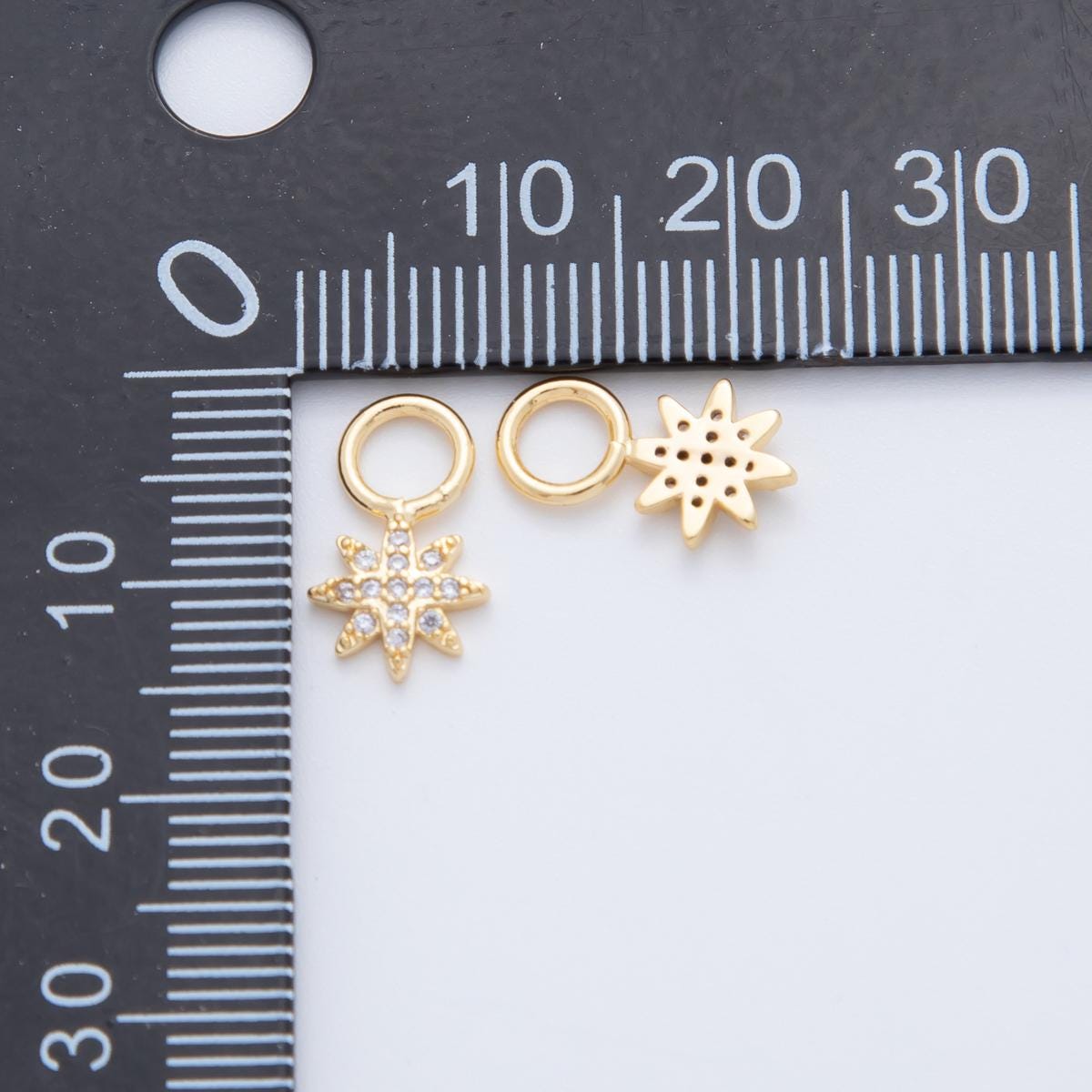 18K Gold Filled Micro Paved Celestial Star Add-On Drop Earring Charm | AF741
