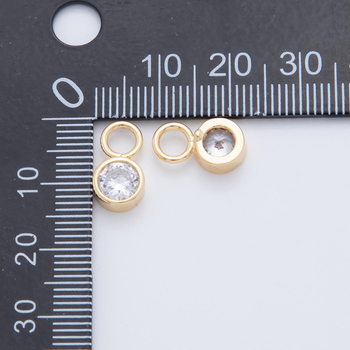 18K Gold Filled Clear CZ Bezel Add-On Drop Earring Charm | AF745