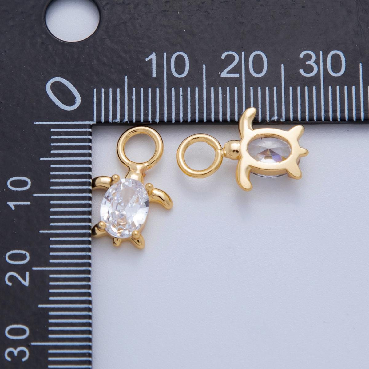 18K Gold Filled CZ Turtle Tortoise Add-On Drop Earring Charm | AF769
