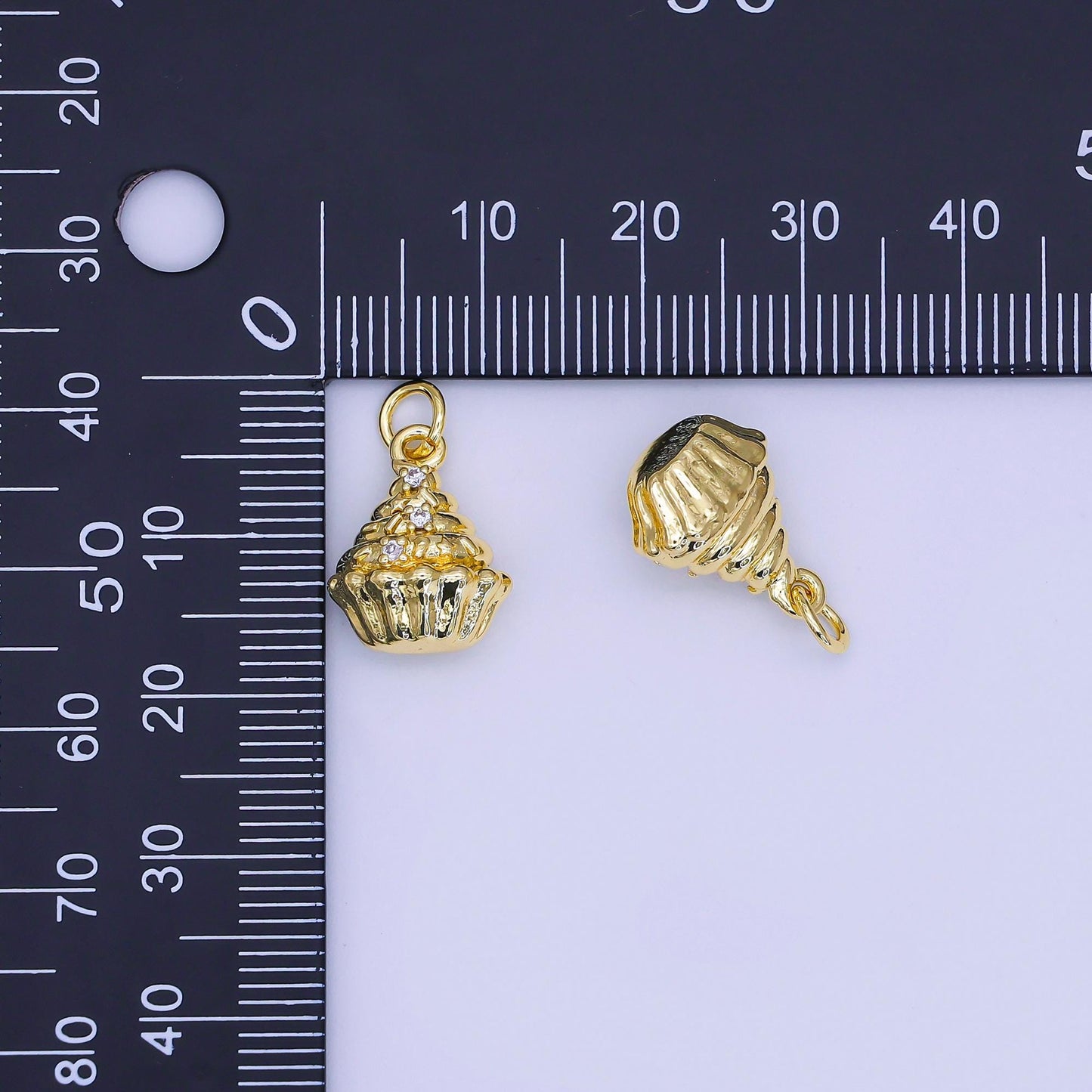 24k gold filled Dessert 3d cupcake Charm Foodie charms Cake Pie Bracelet| AJ-305