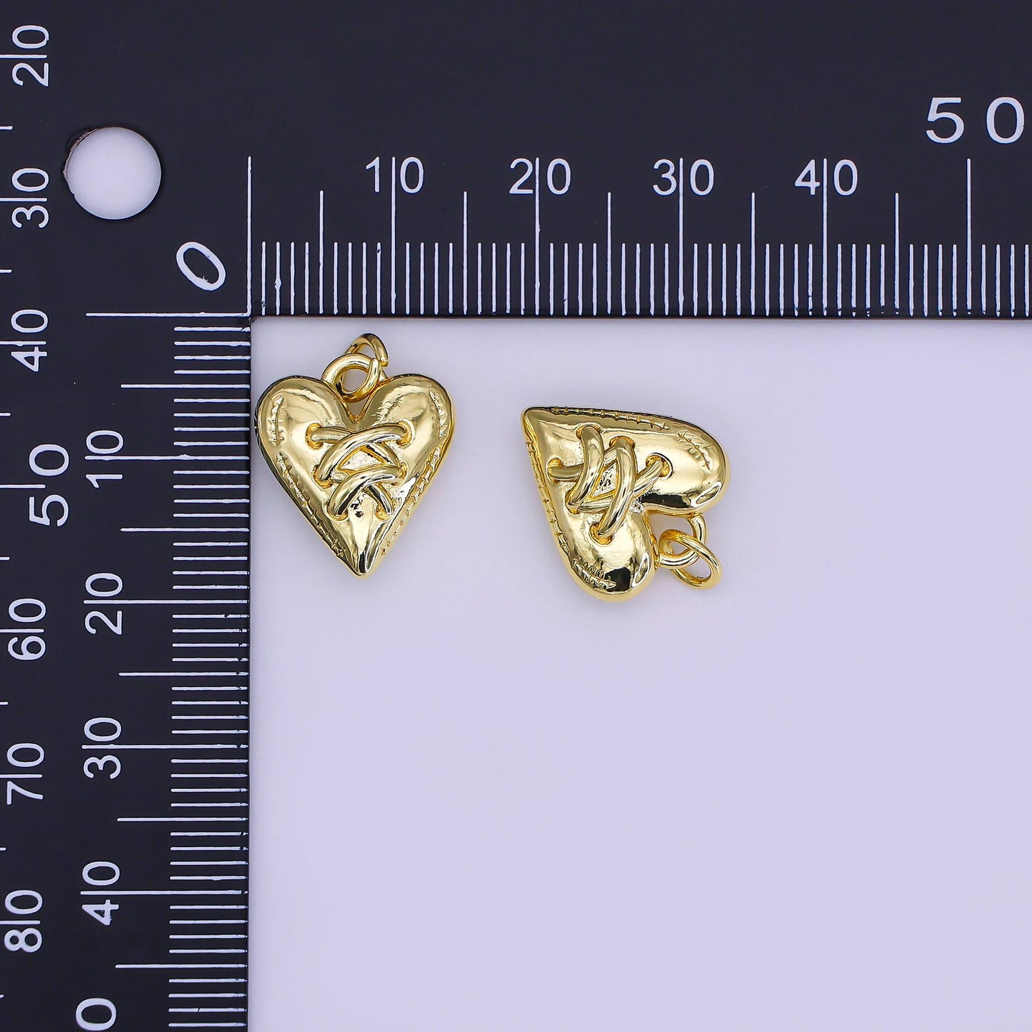 Mini 24k Gold Filled Lace-Up Heart Charm Pendant – Bold, Edgy & Elegant AJ-320